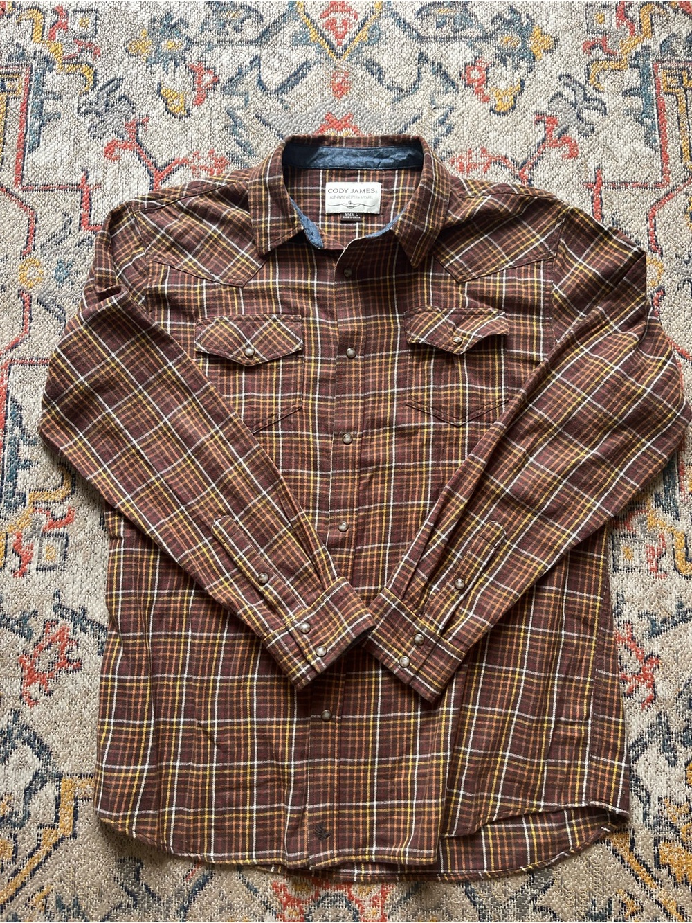 Cody James Brown Plaid Long-Sleeve Button-Down Shirt L